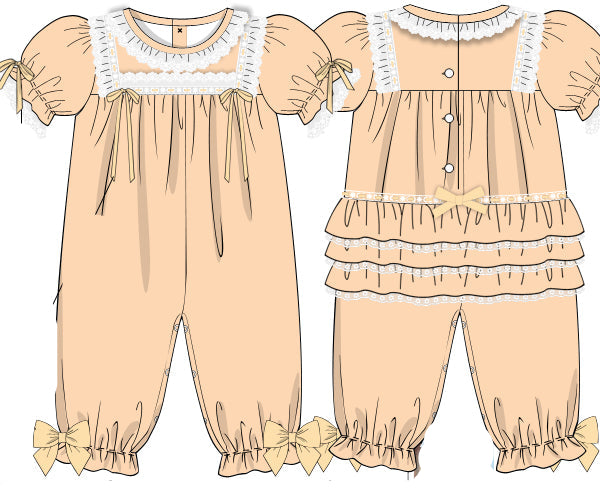 Creamsicle Peach Frilly romper : ETA October