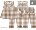 Walnut Checkered Smocked Pant Set: ETA October
