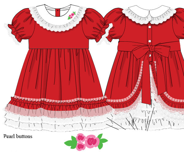 Christmas Rose Swing back Twirl dress : ETA October