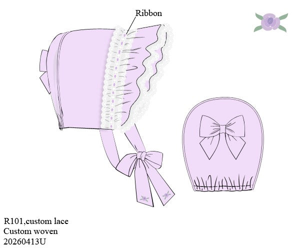 Lavender Lullaby collection: Purple bonnet- ETA August