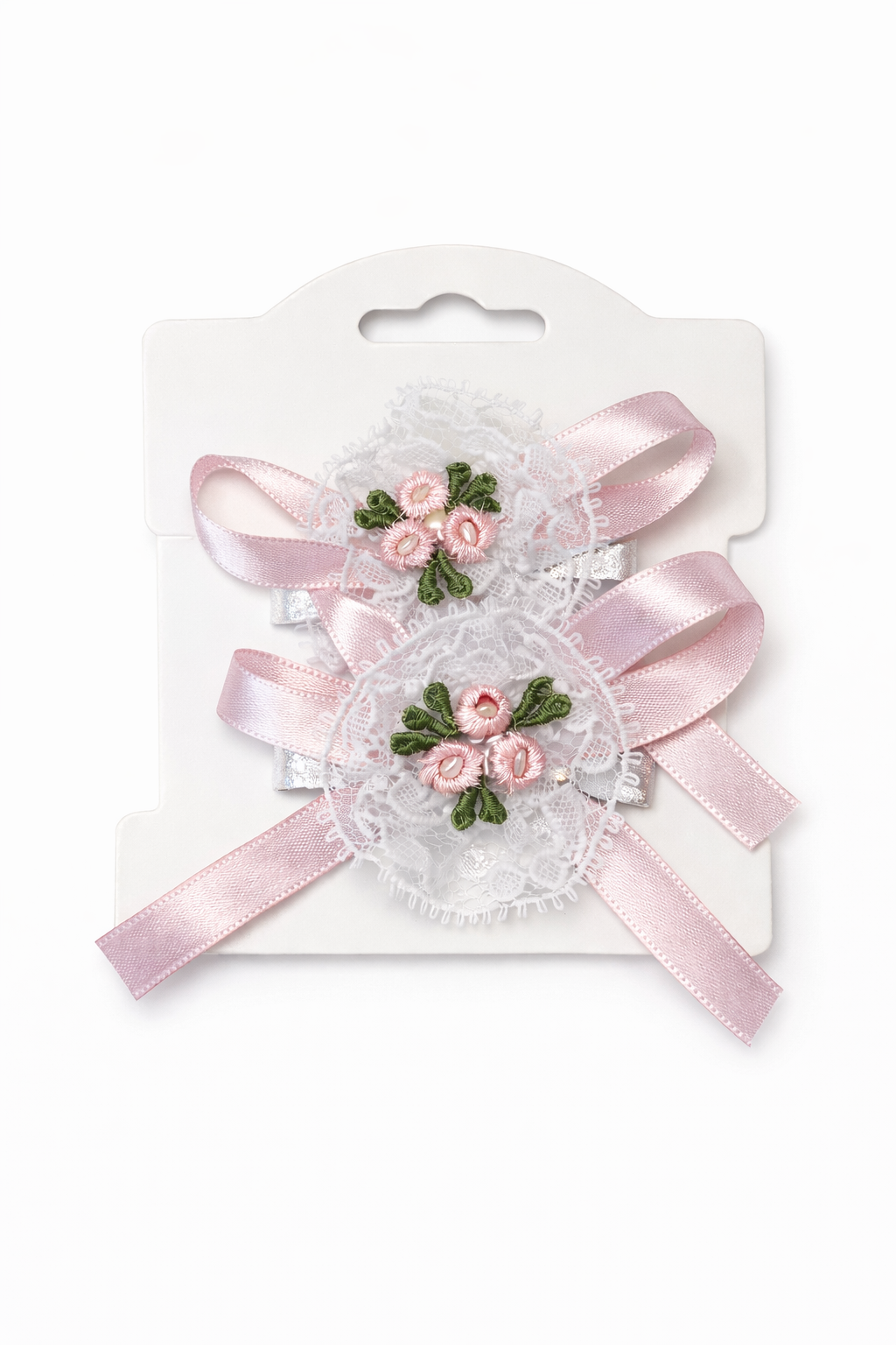 Vintage lace bow clips <3