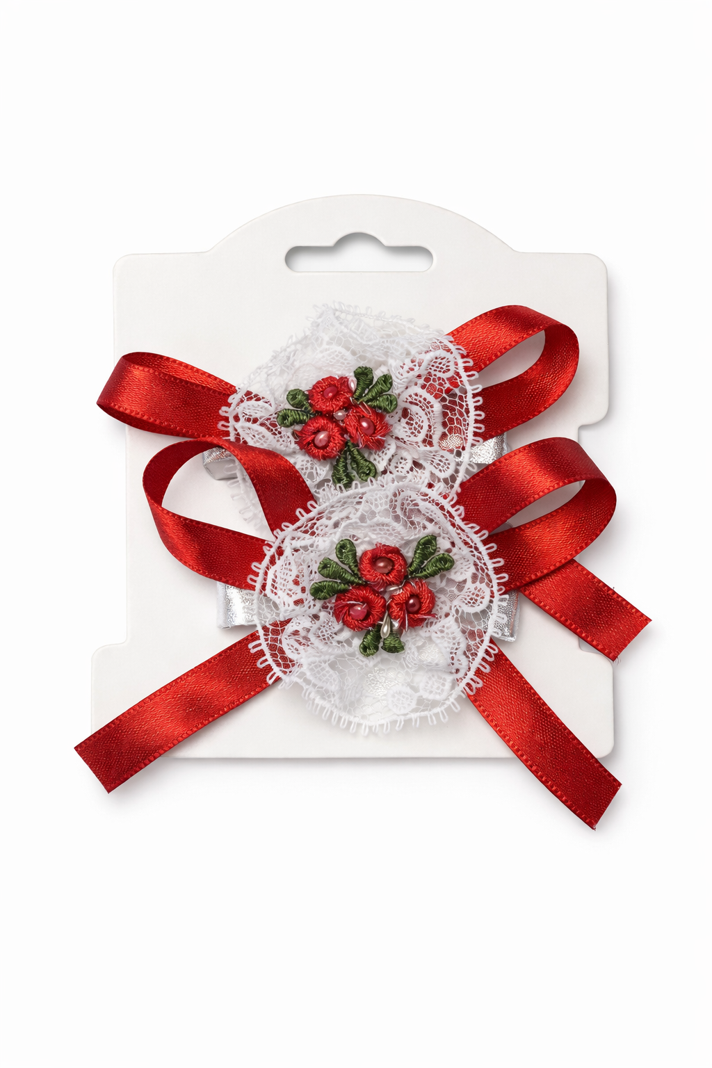 Vintage lace bow clips <3