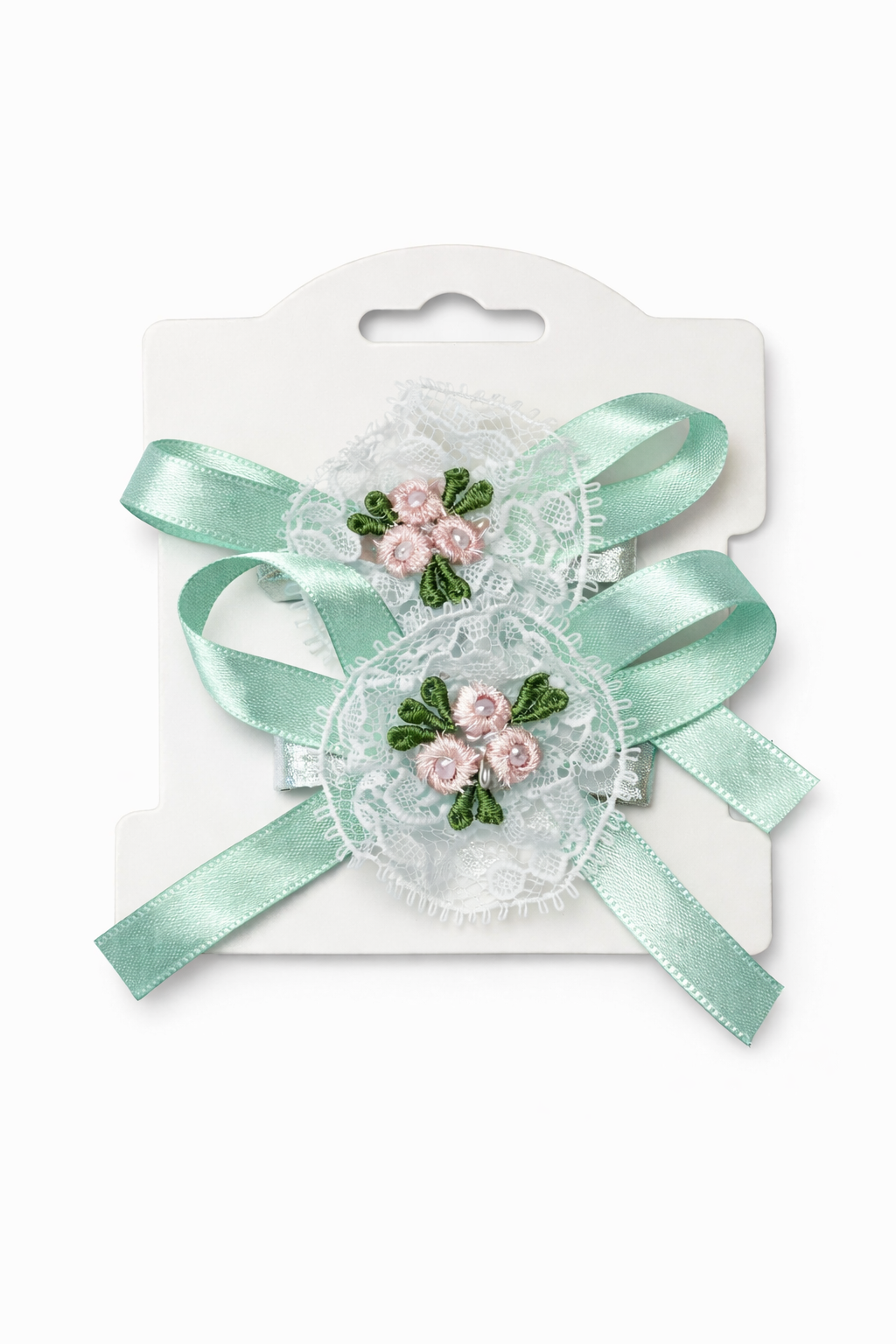 Vintage lace bow clips <3