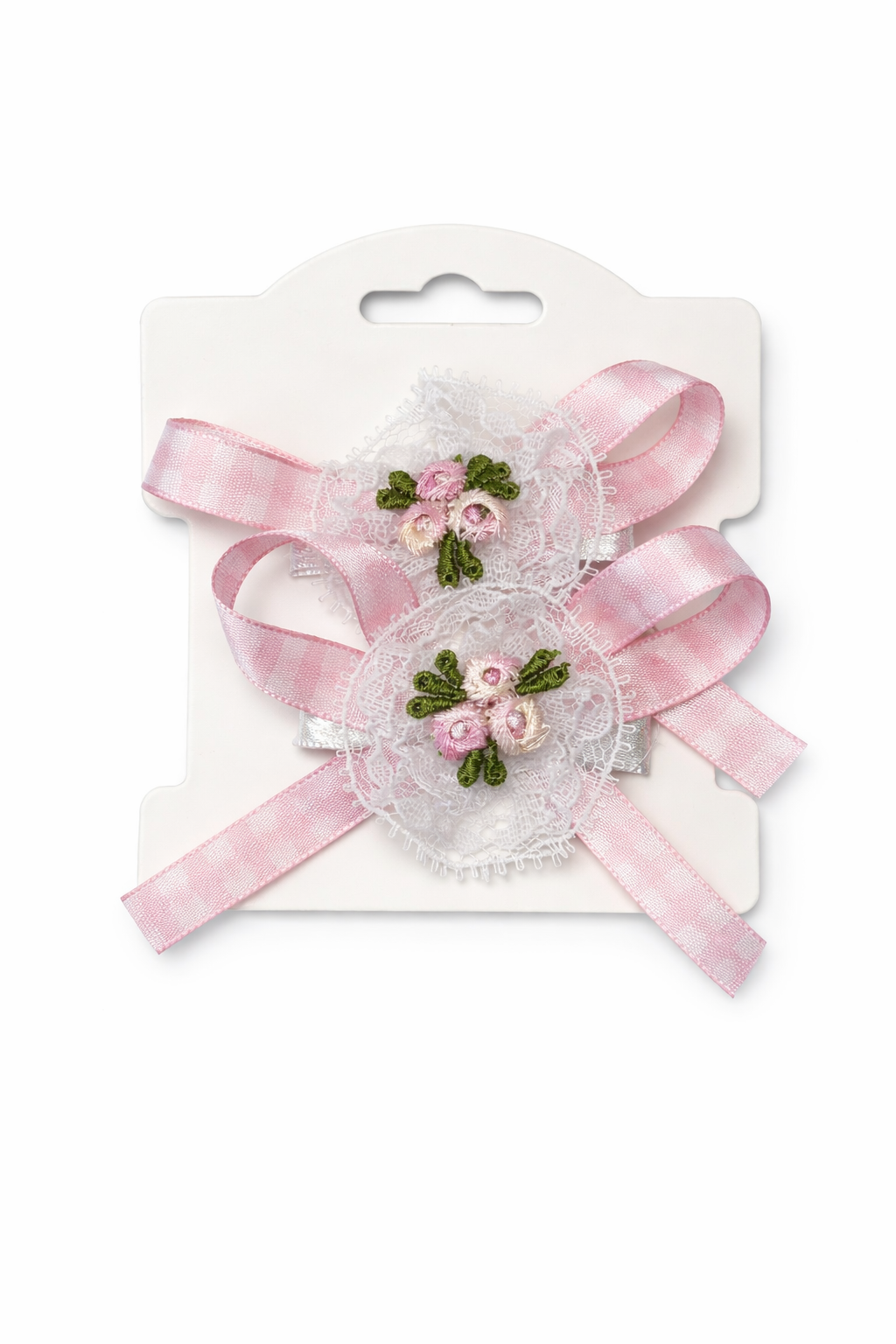 Vintage lace bow clips <3