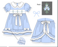 Blue Blossom Smocked Swing Back Twirl Dress: ETA December