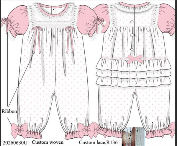 Little Valentine heart polka dot Romper: ETA Jan