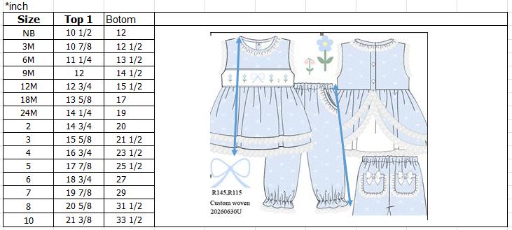 Bluebell Bow Smocked Swing back pant set: ETA December