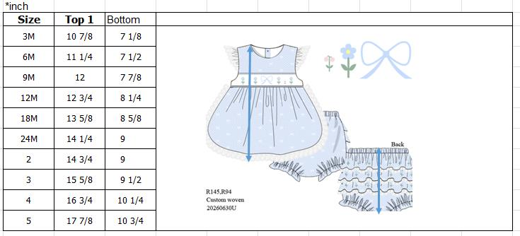 BlueBell Bow Smocked Apron Bloomer set: Eta December