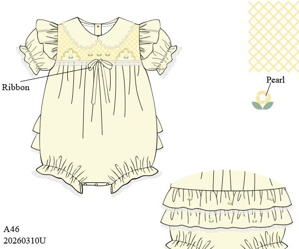 Ray of Sunshine: Smocked Yellow bubble ETA June